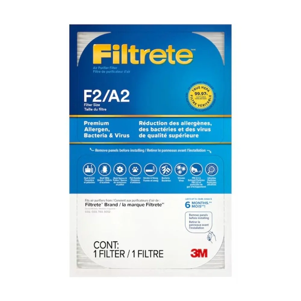 Filtrete F2 Premium Allergen Bacteria Virus Air Purifier Filter New